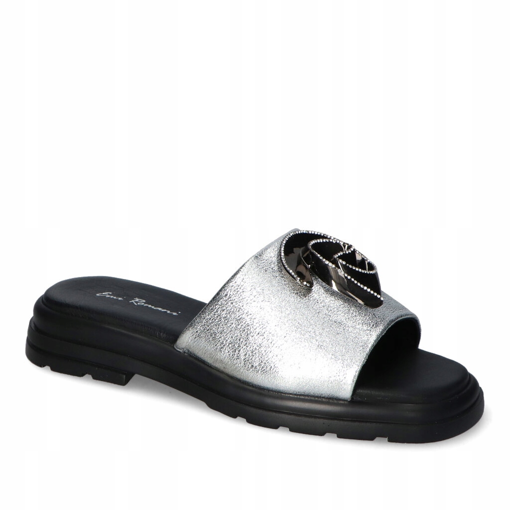 Nazouváky Emi Romani Stříbrné s ozdobou 38