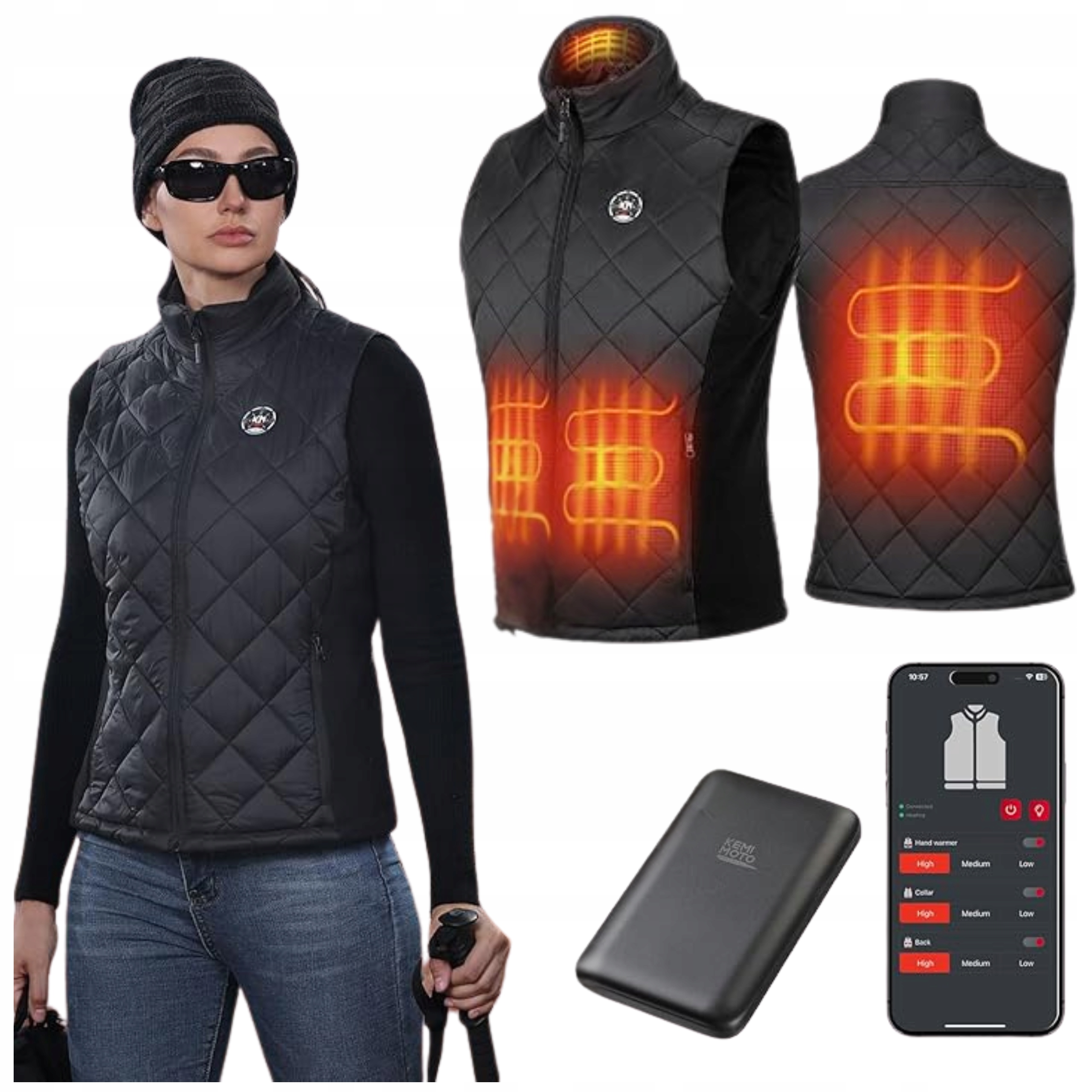 Vyhřívaná Vesta Usb Dámská Elektrická Bunda Bez Rukávů Zimní Vyhřívací L