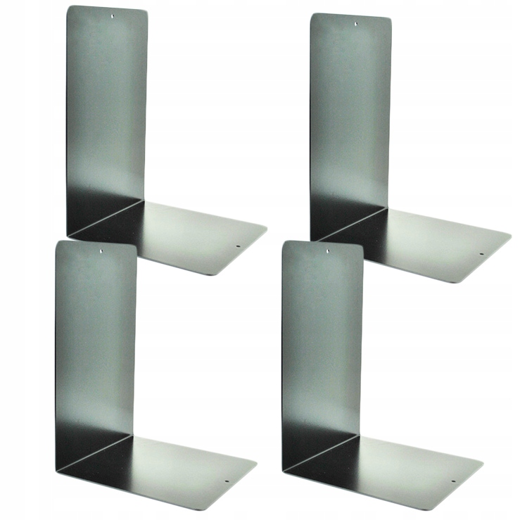 Sada 4 kovových podpěr pro knihovny, výška 170 mm, grafit