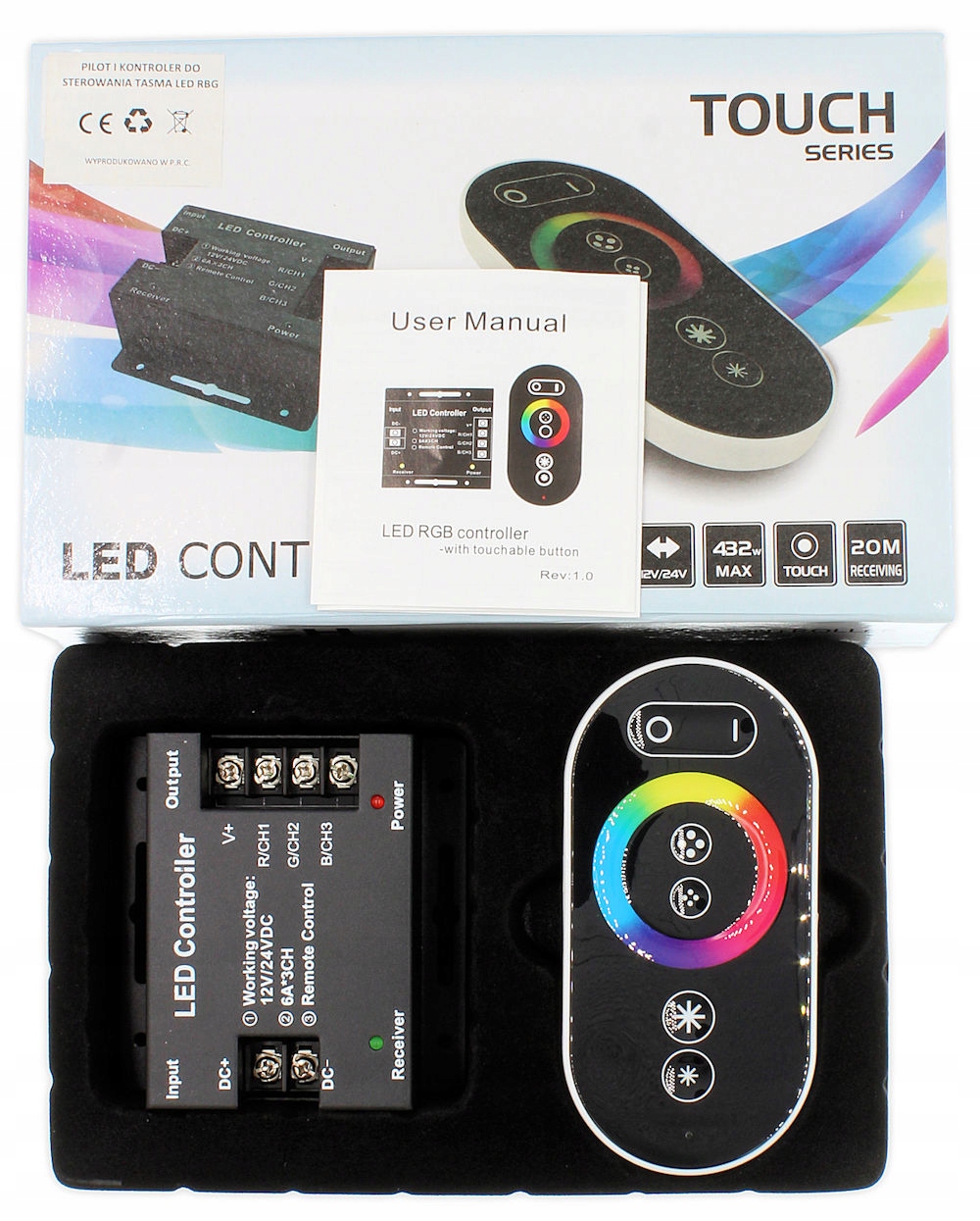 Sterownik Kontroler do Taśm LED RGB Pilot Dotykowy 12V 24V DC EAN (GTIN) 0637495894434