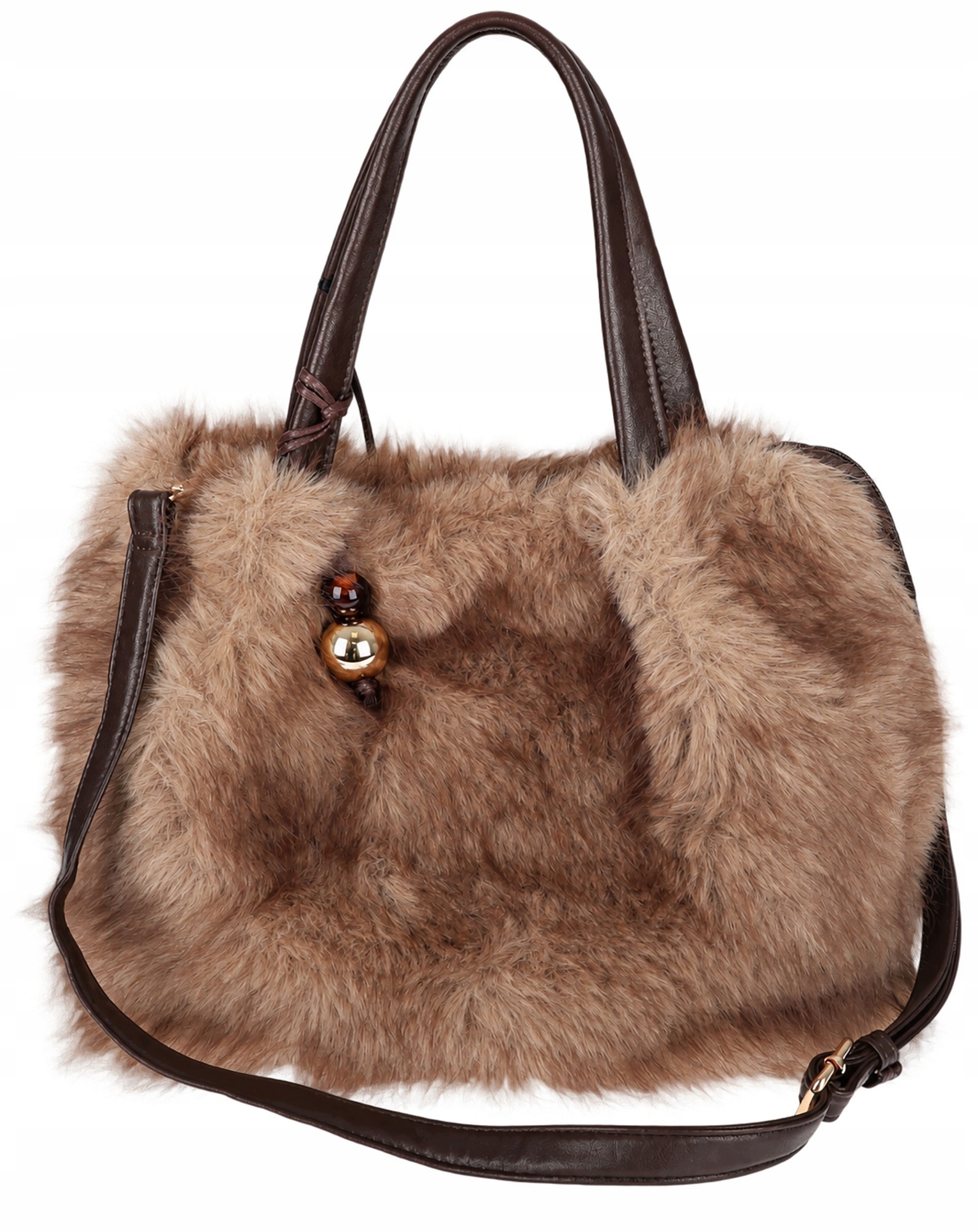 Dámská kabelka Tommasini Kožešinová shopper Prostorná do ruky T3741 Béžová