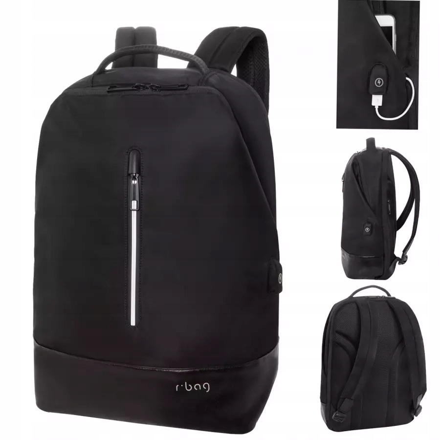 R-bag Mestský Batoh Na Notebook 14" s Usb Ridge Black
