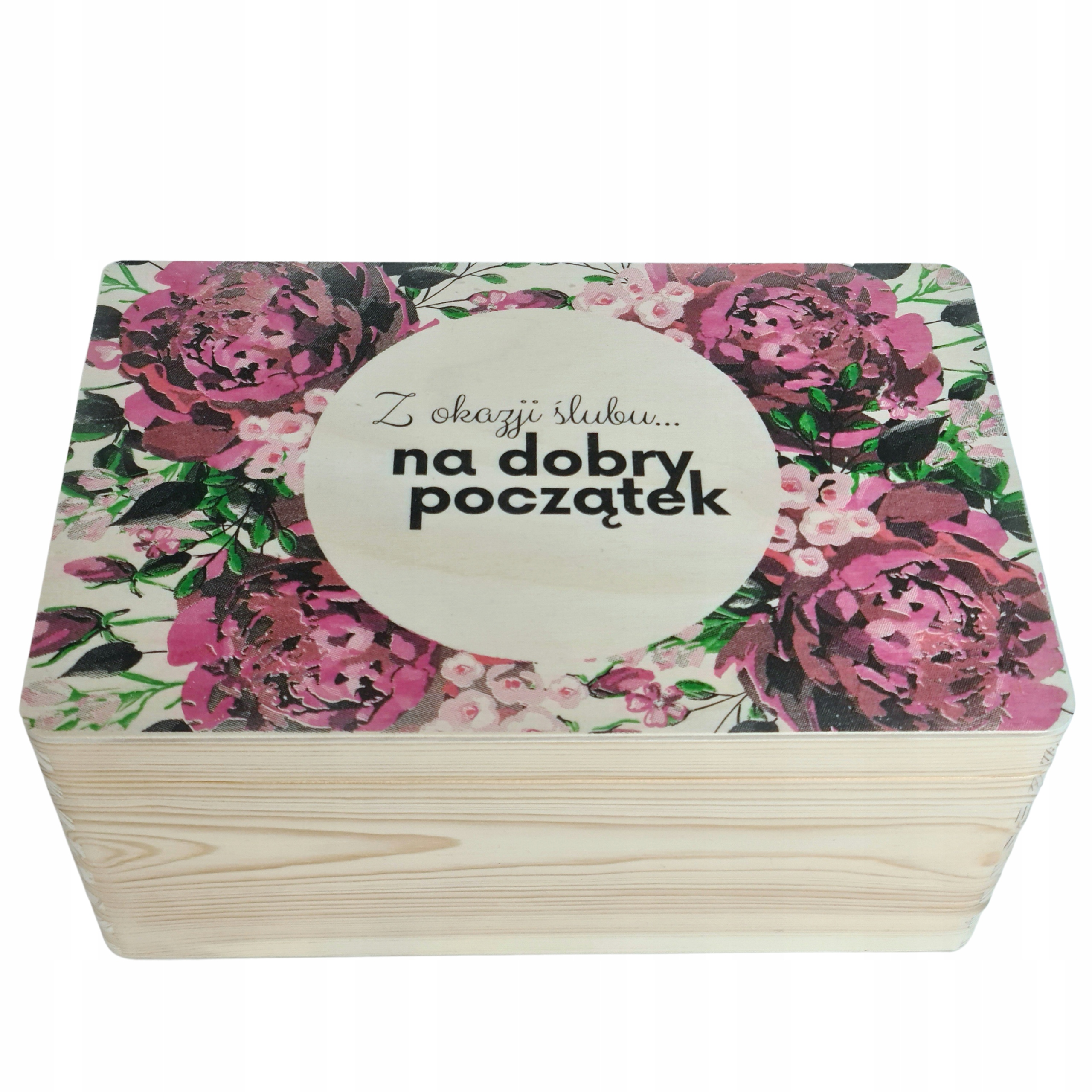 

Drewniana Skrzynka Pudełko na prezent ślub wesele