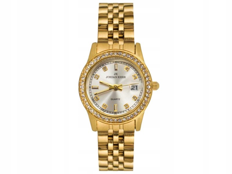 Dámské hodinky s bílým zirkonovým ciferníkem, náramek s datumovka