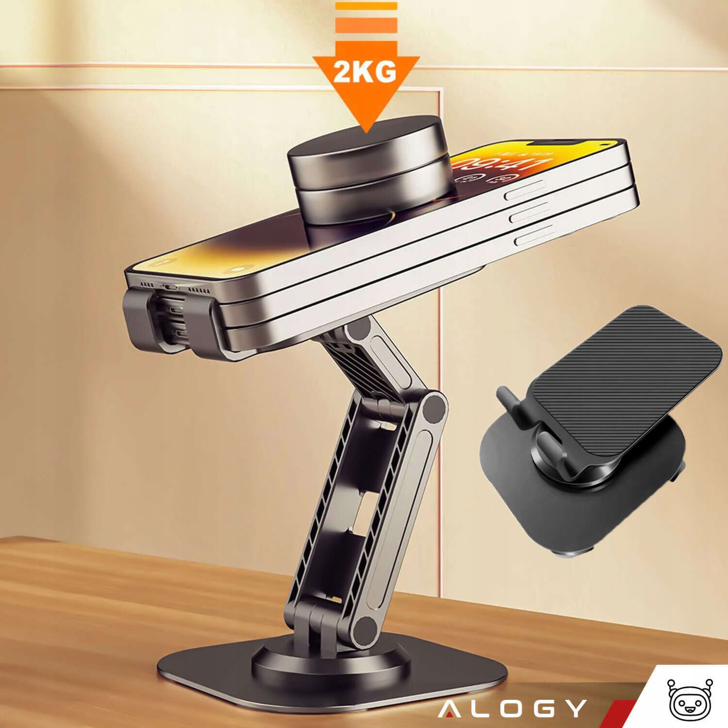 UCHWYT NA TELEFON TABLET STOJAK PODSTAWKA SKŁADANY REGULOWANY SOLIDNY 12.9 Marka Alogy
