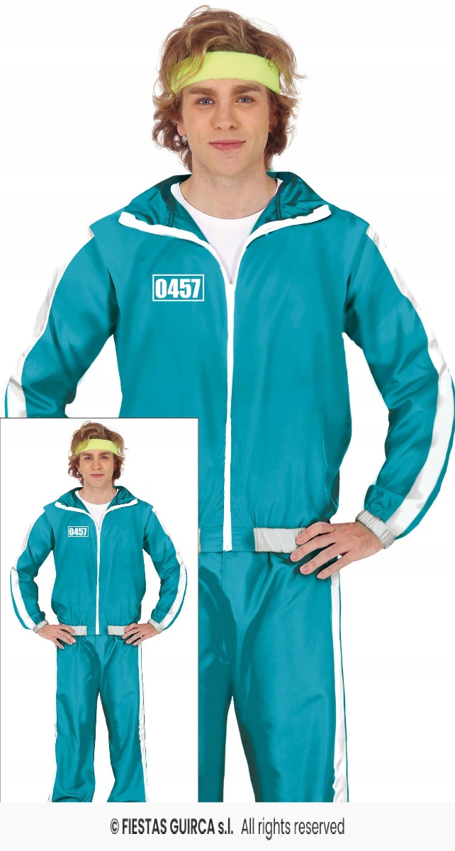 Kostým hráče Převlek Teplákovka Zelená Squid Game M