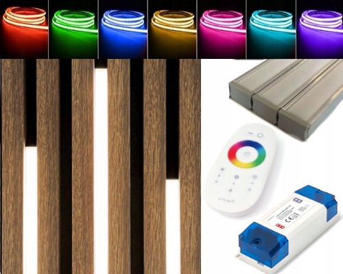 Osvětlení lamel 3x Cob Rgb Led lampa Dálkový Ovladač