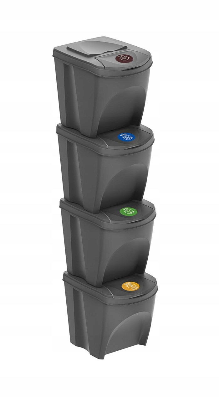 Sada 4 košů na třídění odpadků Sortibox IKWB25S4 o objemu 100 l