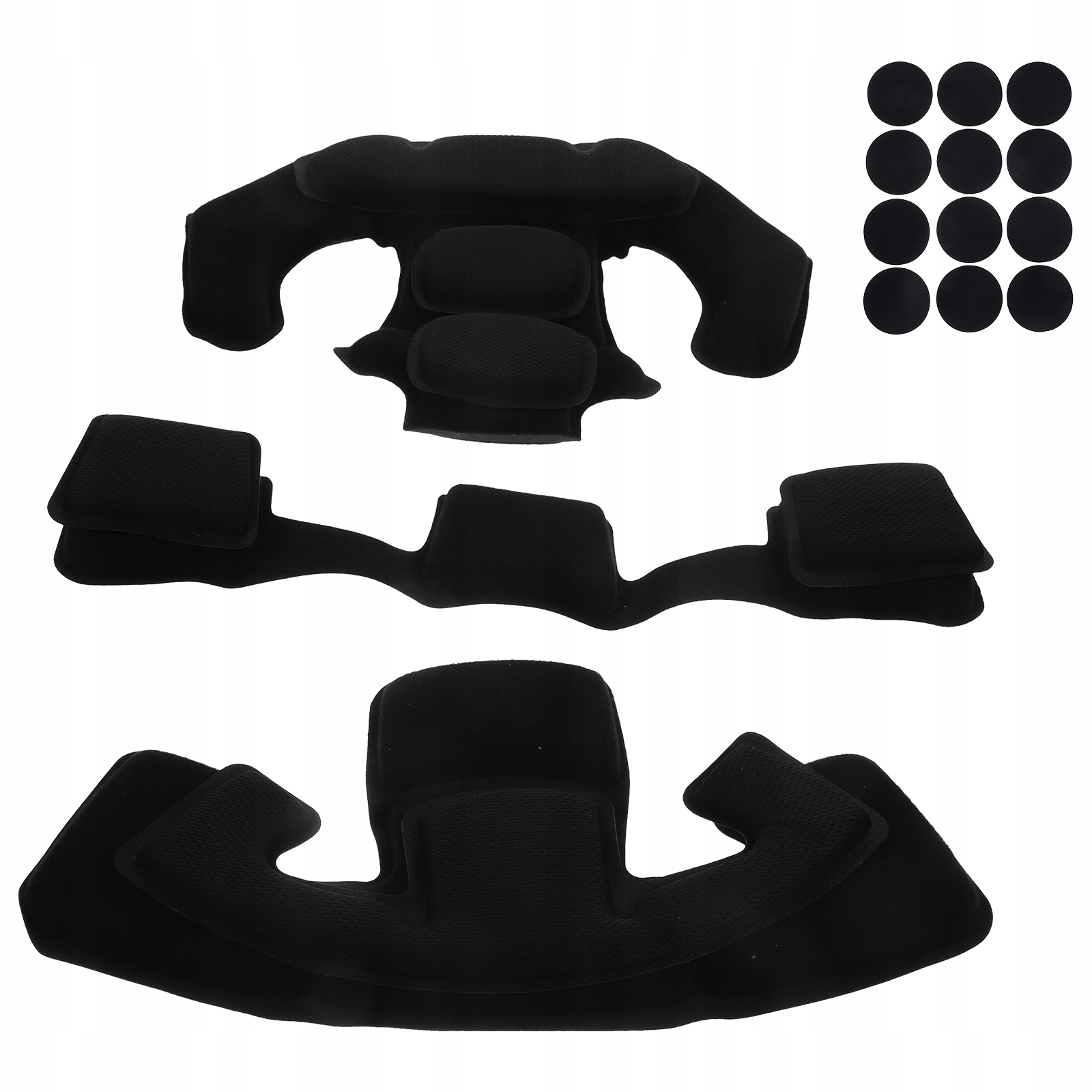 WKŁADKI WEWNĘTRZNE DO KASKU Z PIANKI PAMIĘCIOWEJ - CZARNE - ZESTAW ZAMIENNY