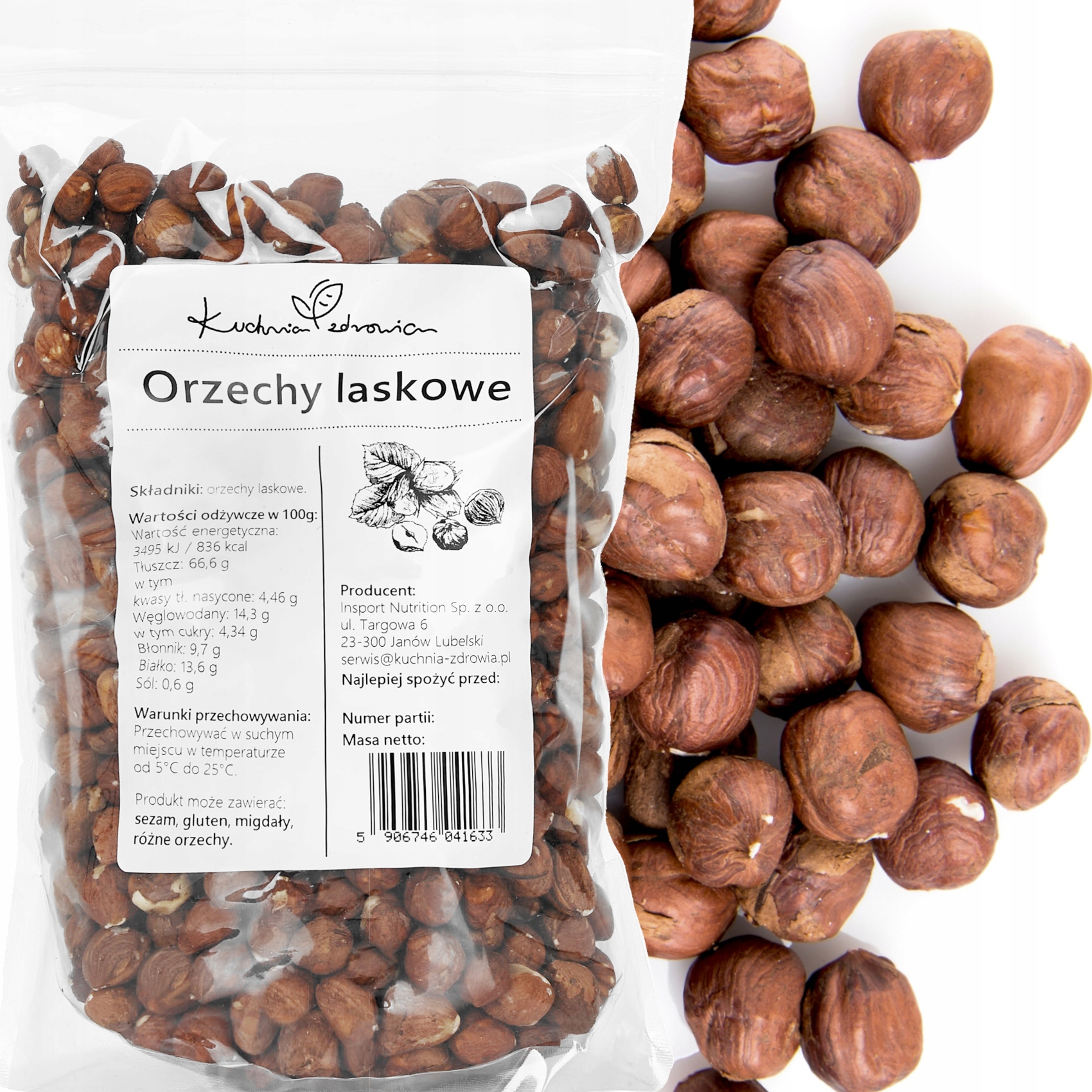 Lískové ořechy Kuchnia Zdrowia 1KG Velké Čerstvé