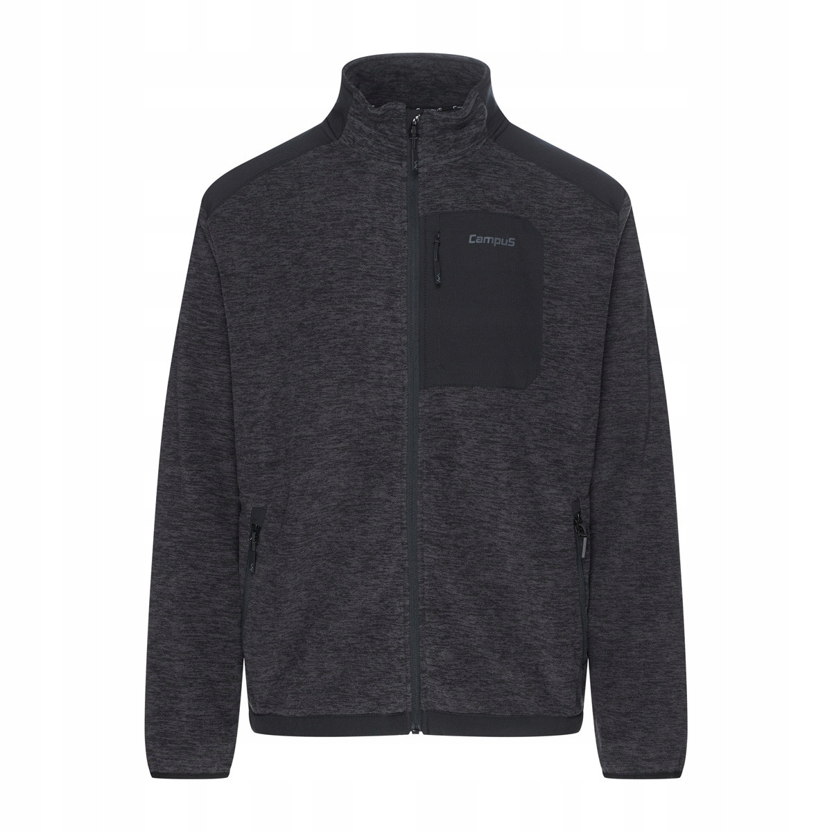 Mikina fleecová se zipem Treval Campus šedá černá 2XL