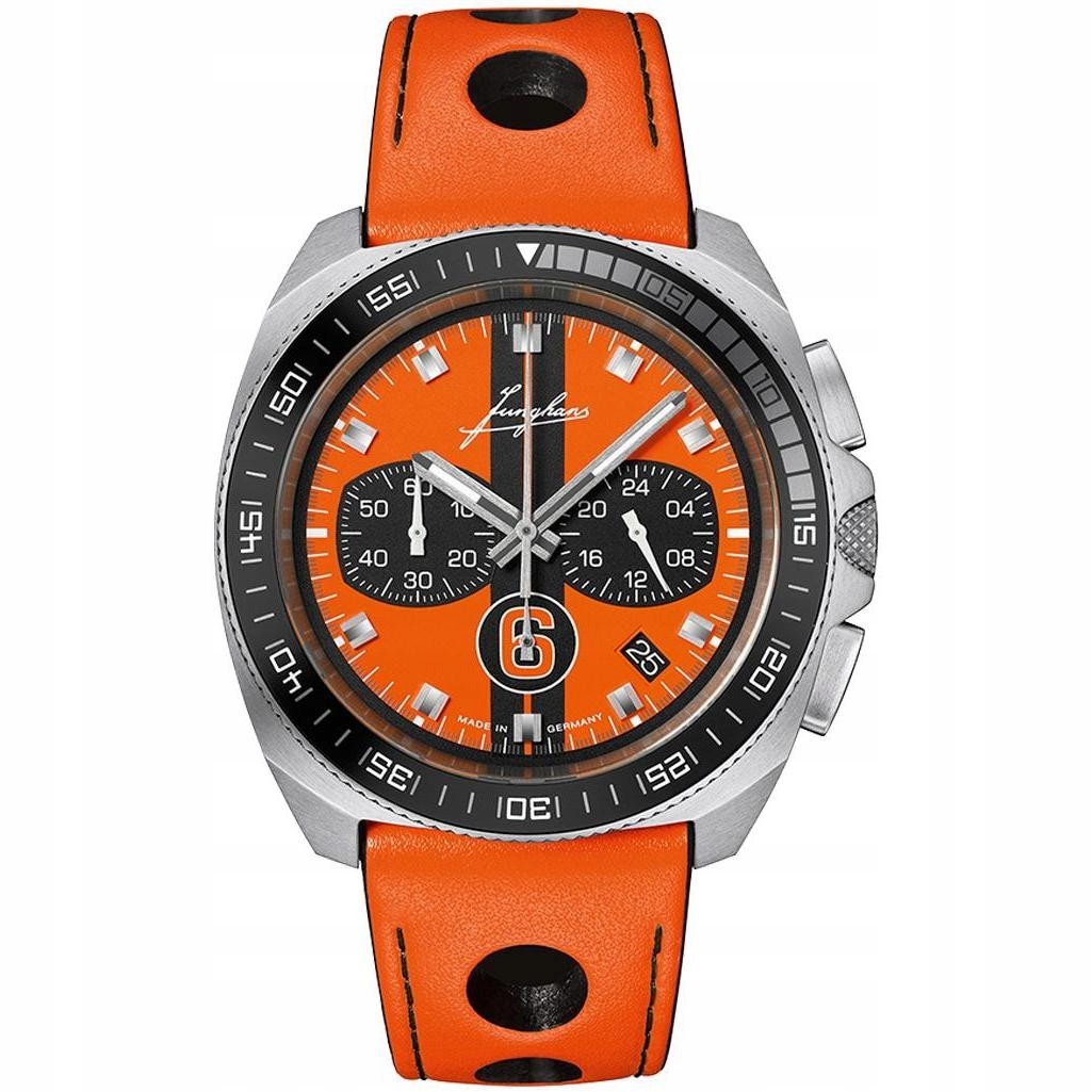 Pánské Hodinky Junghans 41/4557.00 oranžové