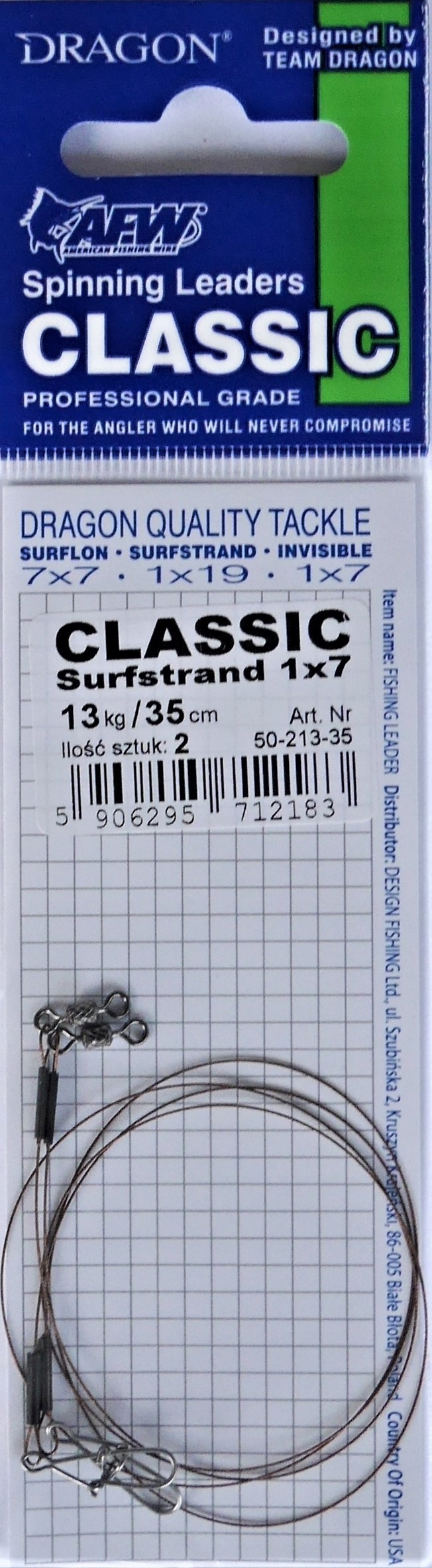 PRZYPON DRAGON CLASSIC SURFSTRAND 35cm 13kg 2szt