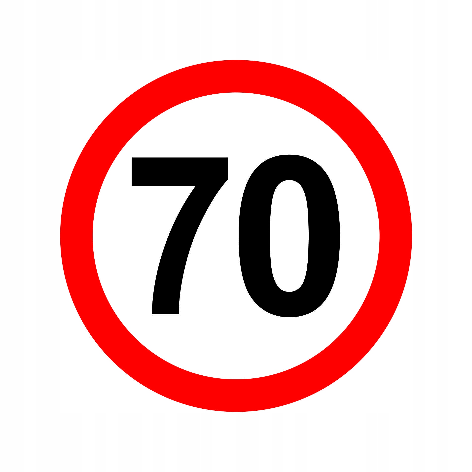 

Naklejka Ograniczenie Prędkości 70km Znak śr12 cm