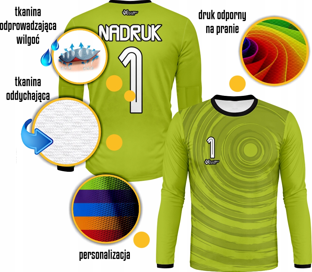 Strój Bramkarski Piłkarski Nadruk Gratis Kolory Rozmiar niestandardowy