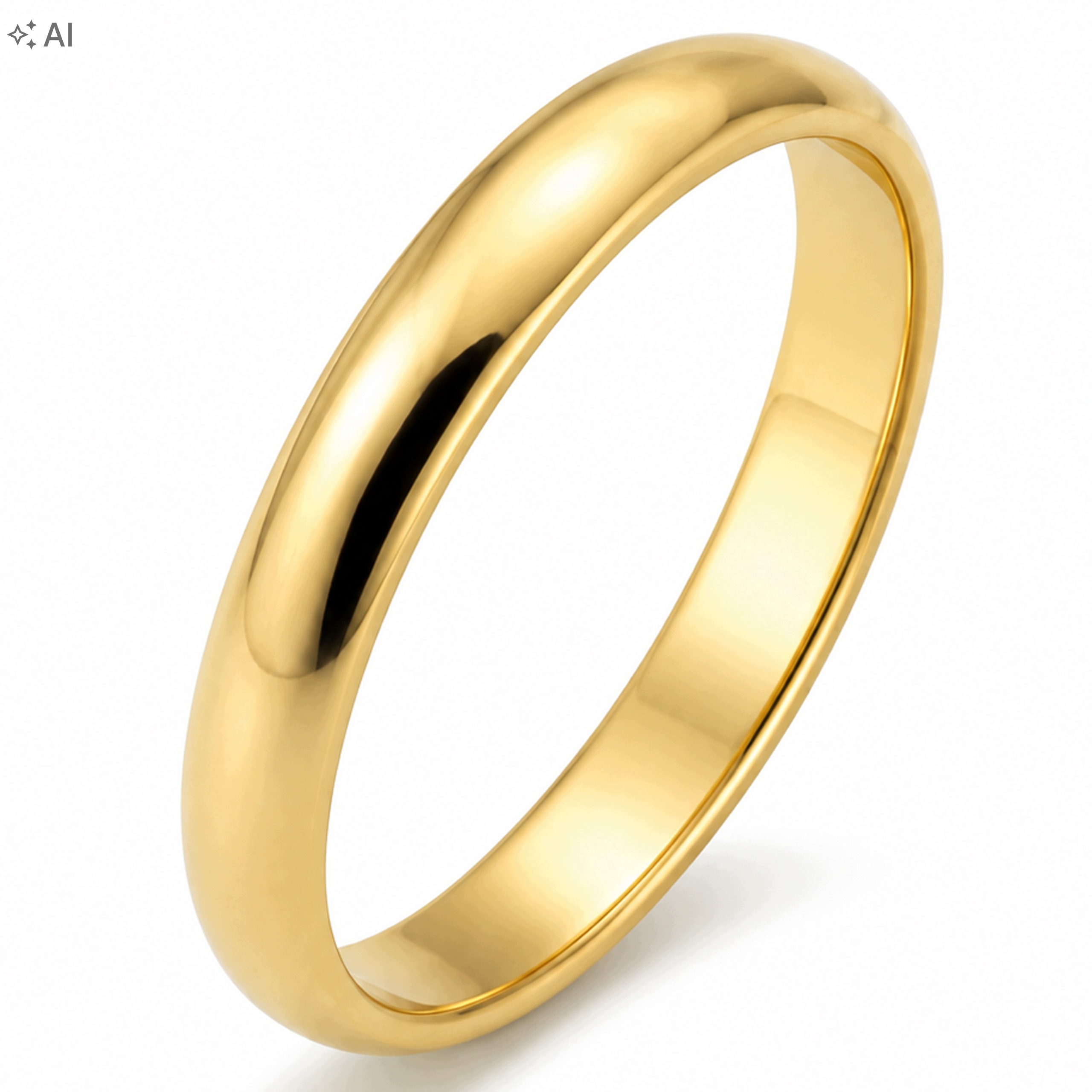 Zlatý snubní prsten 585 klasický hladký, půlkulatý, 3 mm elegantní r15
