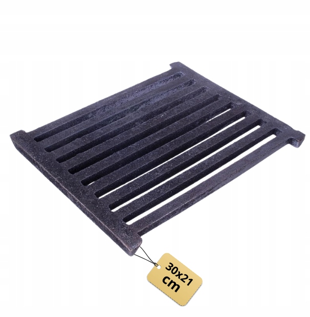 Litinový rošt pro krbová kamna a kotle 30 x 21 cm Obdélníkový