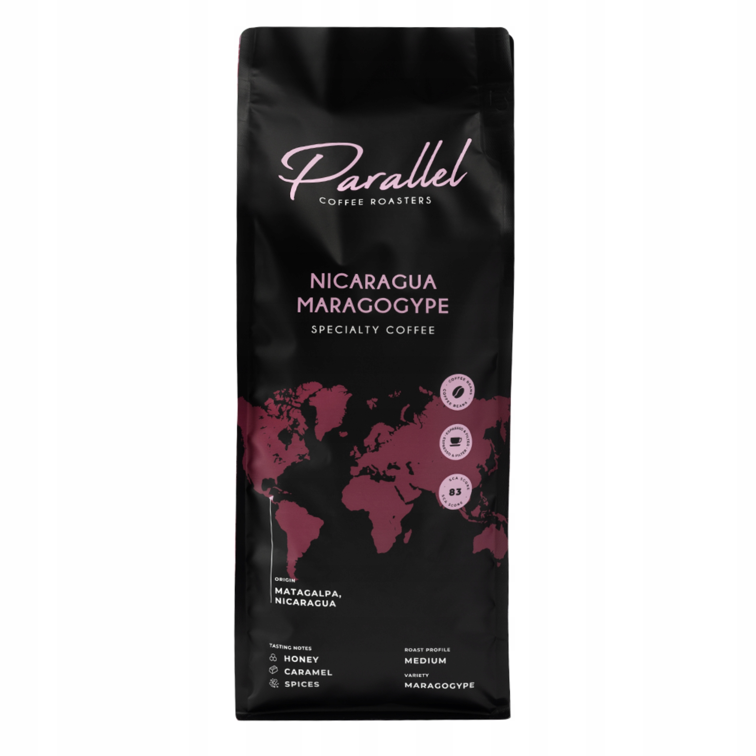 Káva zrnková specialty Parallel Nicaragua Maragogype, 100% arabica 1 kg