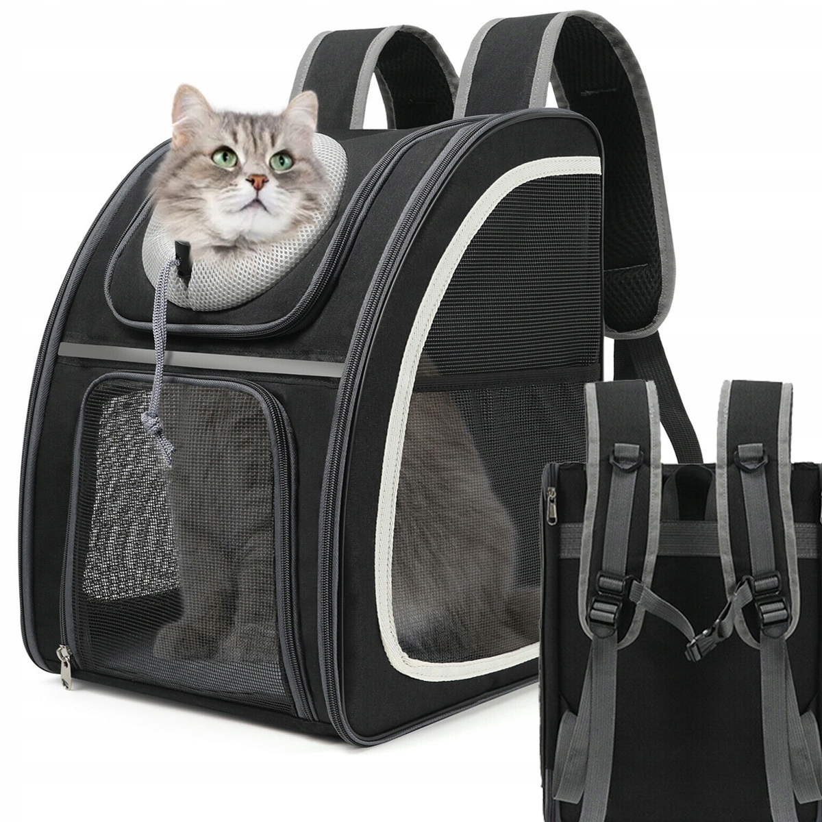 Levně Přenosník Pro Kočku A Psa, Skládací Psí Batoh, Velký, Pevný, Prodyšný, 31*28*40 CM
