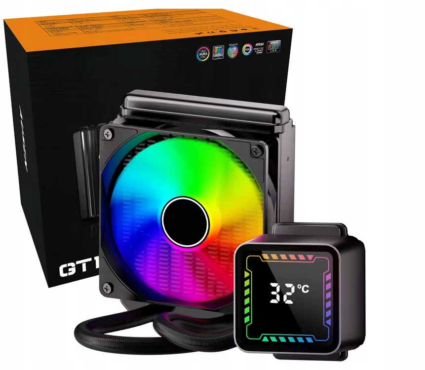 Chłodzenie wodne procesora CPU TDP 230W, RGB AMD/INTEL