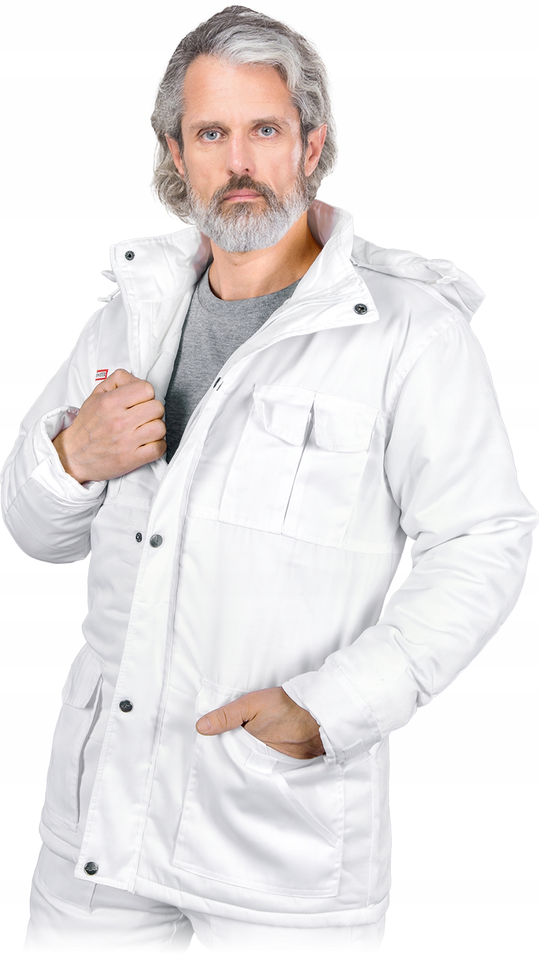Zateplená bunda s kapucí Reis Kmo-white