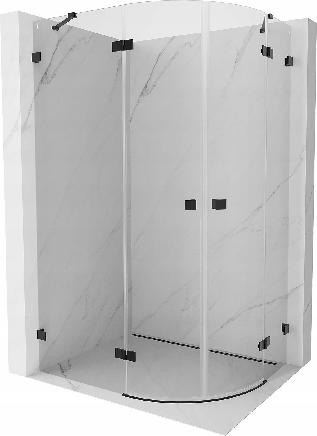 Mexen Lunar Levý Sprchový Kout 90x80cm Černý R55 Tvrzené Sklo