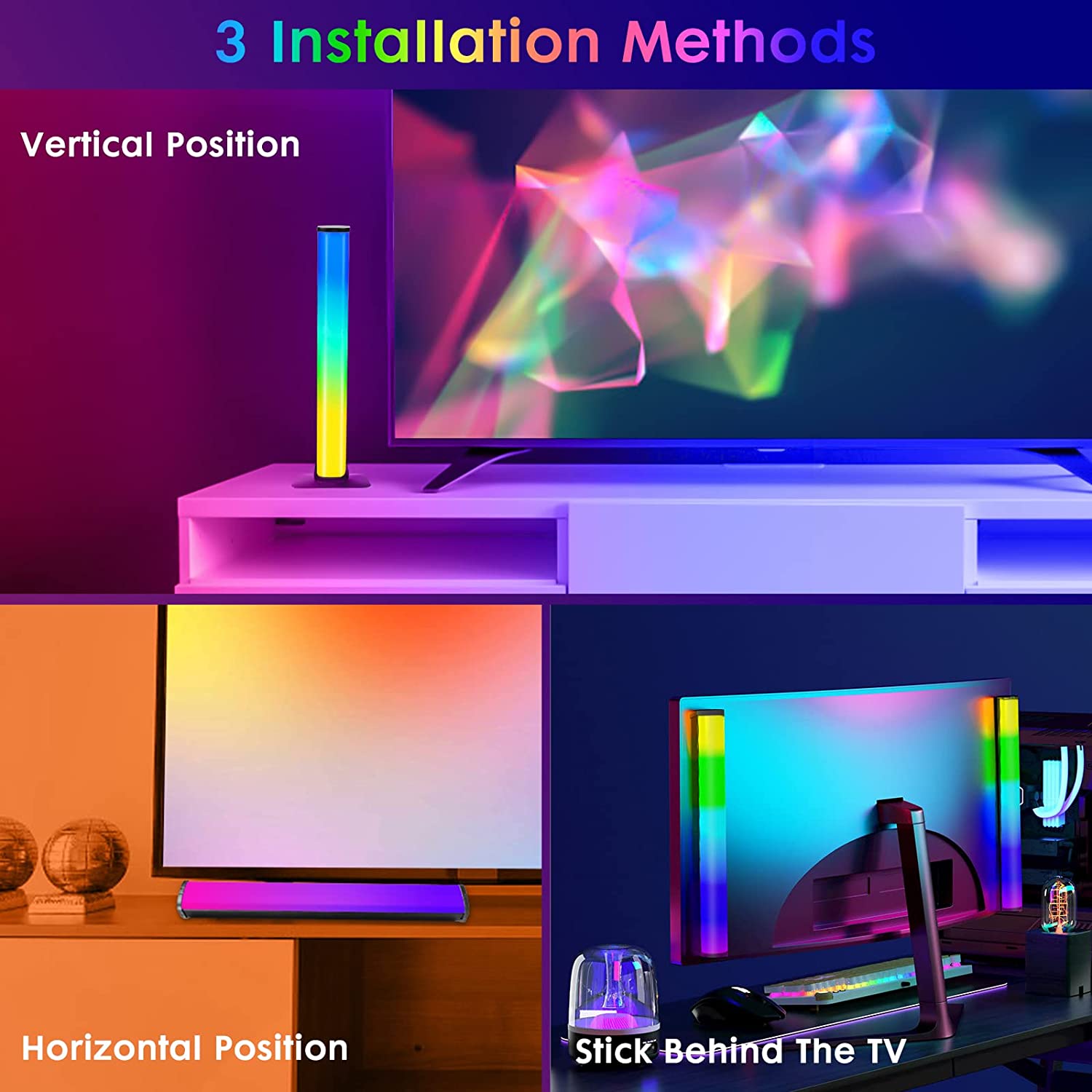 Lampa LED inteligentna lampa RGB 2 sztuki + pilot Marka inna marka