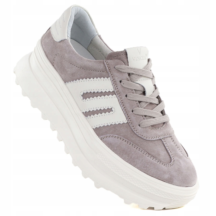 Dámské kožené polobotky na platformě béžové Vinceza 79614 37