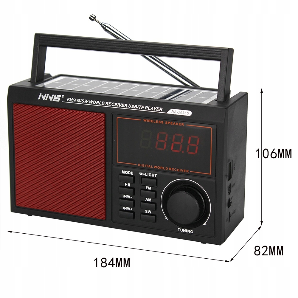 RADIO PRZENOŚNE FM MOCNE BLUETOOTH USB SOLAR AKU Marka inna