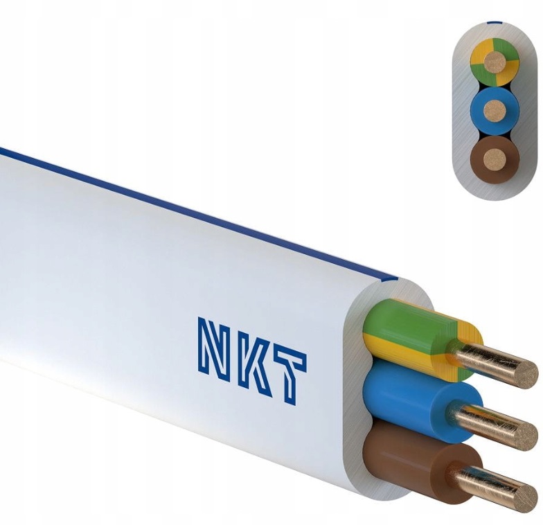  /><h2>☀️Przewód elektroenergetyczny, instalacyjny, wielożyłowy, płaski z izolacją PVC. Przewód instalacyjny przeznaczony do układania na stałe wewnątrz pomieszczeń pod, w oraz na tynku.</h2><p><b>Dane techniczne</b></p><p>✅Klasa żyły:&nbsp;<b>Klasa 1 =&nbsp;jednodrutowy</b></p><p>✅Izolacja żyły:&nbsp;<b>PVC</b></p><p>✅Materiał powłoki zewnętrznej:&nbsp;<b>PVC</b></p><p>✅Identyfikacja żył:&nbsp;<b>Kolor</b></p><p>✅Kolor izolacji:&nbsp;<b>Biały</b></p><p>✅Żyła ochronna:&nbsp;<b>tak</b></p><p>✅Liczba żył:&nbsp;<b>3</b></p><p>✅Znamionowy przekrój żyły [mm2]: <b>1,5</b></p><p>✅Napięcie znamionowe U0:&nbsp;<b>450 V</b></p><p>✅Napięcie znamionowe U:&nbsp;<b>750 V</b></p><p>✅Dopuszczalna temperatura kabla dla połączeń ruchomych od - do:&nbsp;&nbsp;<b>-40°C do 70°C</b></p><p>✅Nierozprzestrzeniający płomienia: <b>Zgodnie z EN 60332-1-2</b></p><img src=