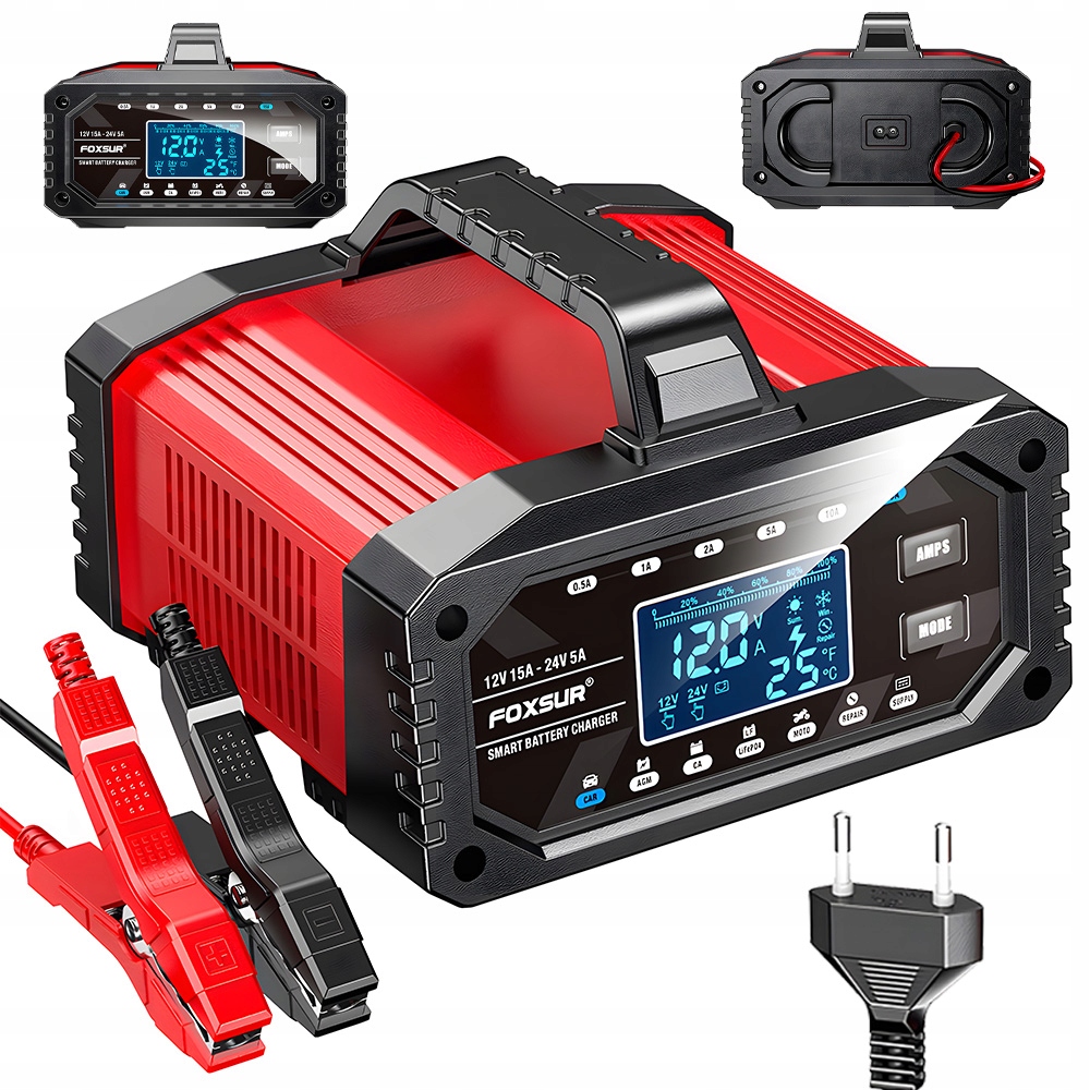 Automatický Inteligentní Usměrňovač, Nabíječka Akumulátoru LCD 12/24V15/5A