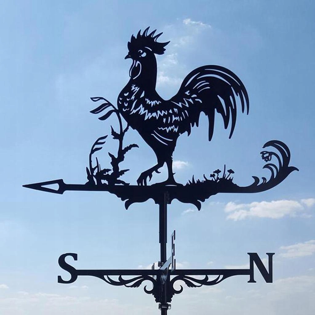 

Metalowy czarny kogut Weathervane Weather Vane