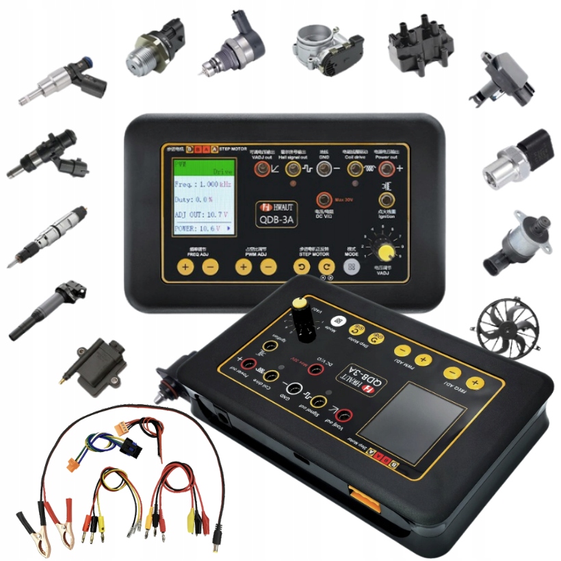 Tester zapaľovacej cievky, vstrekovačov, ventilu, QDB-3A so signálom Pwm 100 kHz