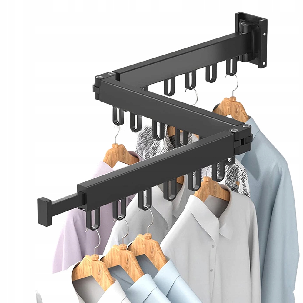 Levně Věšák Na Oblečení Nástěnná Skládací Tyč 120 cm