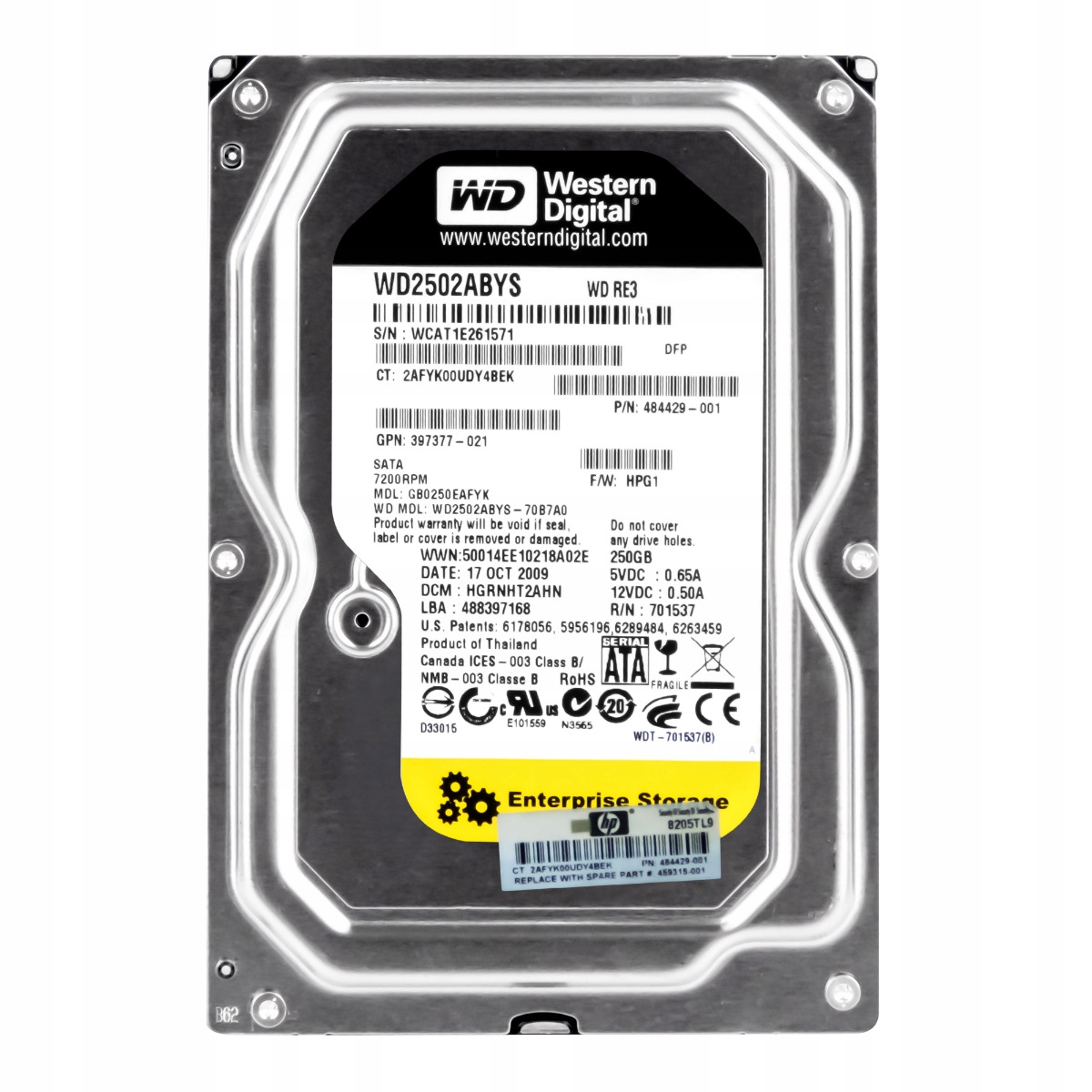 Hp 484429-001 250GB 7.2K 16MB Sata II 3.5'' GB0250EAFYK