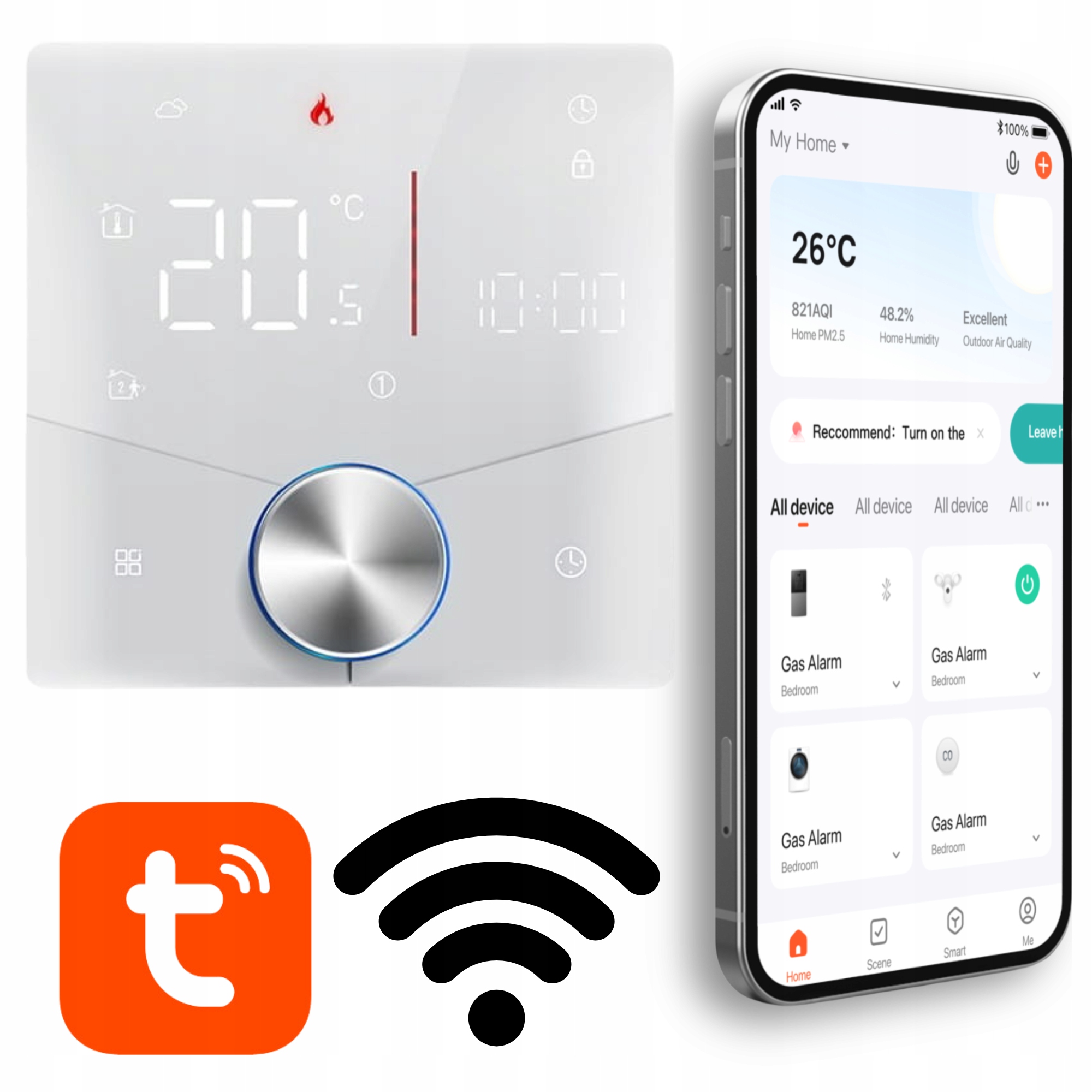 Zatížitelný Termostat 16A Pro Wifi Plynový Vodní Kotel, Inteligentní Dům