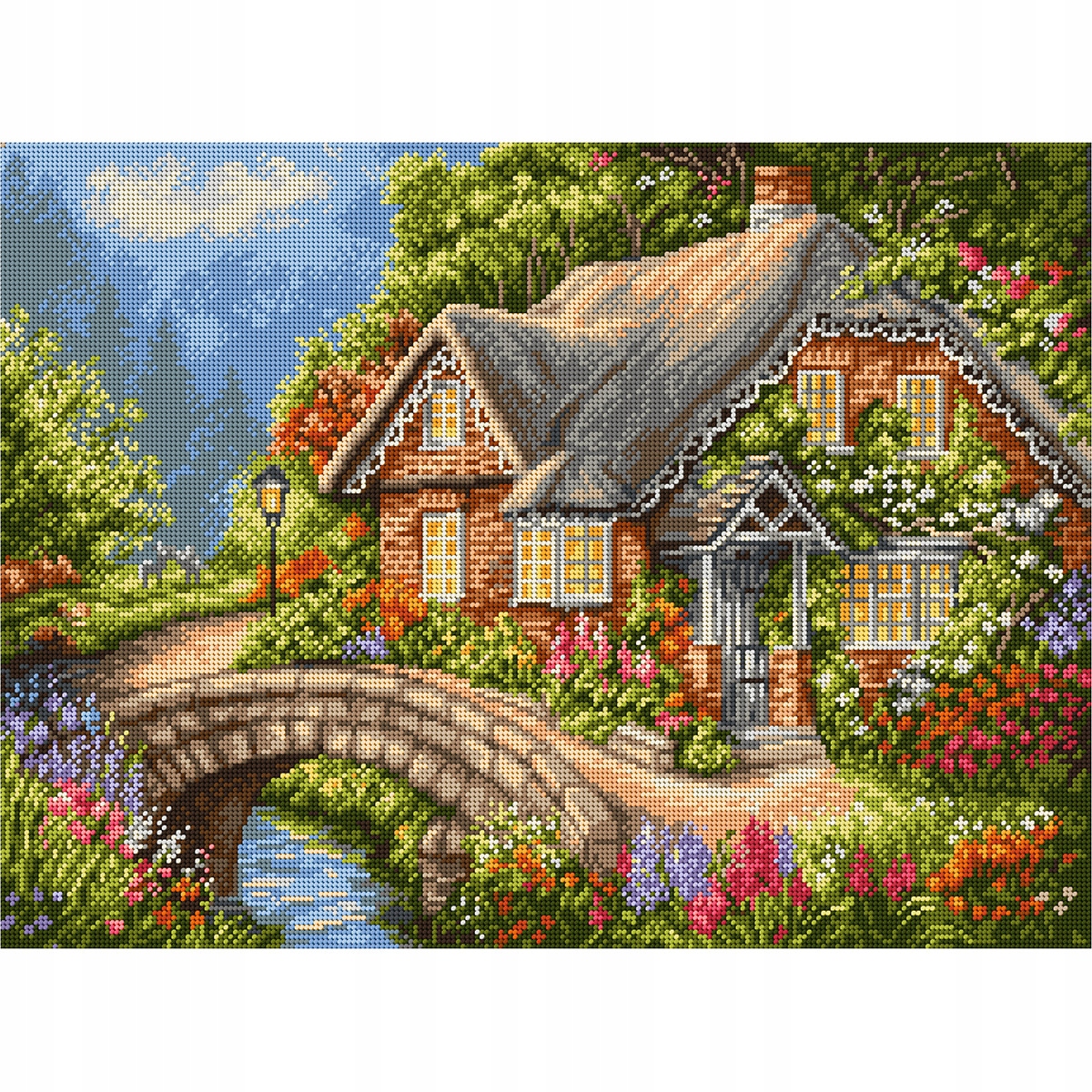 Vyšívací sada Ariadna kanva mulina vyšívací jehla 53x39 9016