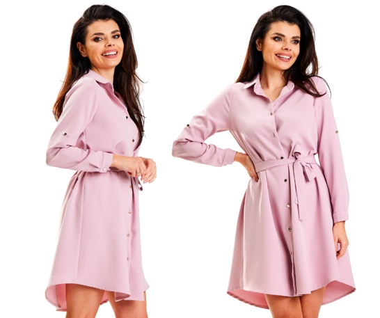 Šaty volné košilové s trapézovými knoflíky S