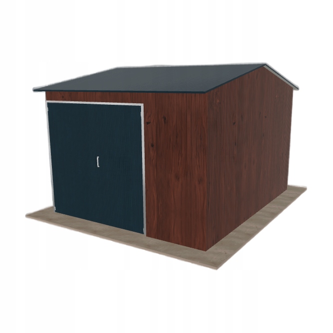 Ocelová hala 4.5 x 5.5 m, sedlová, tmavý ořech, vysoká