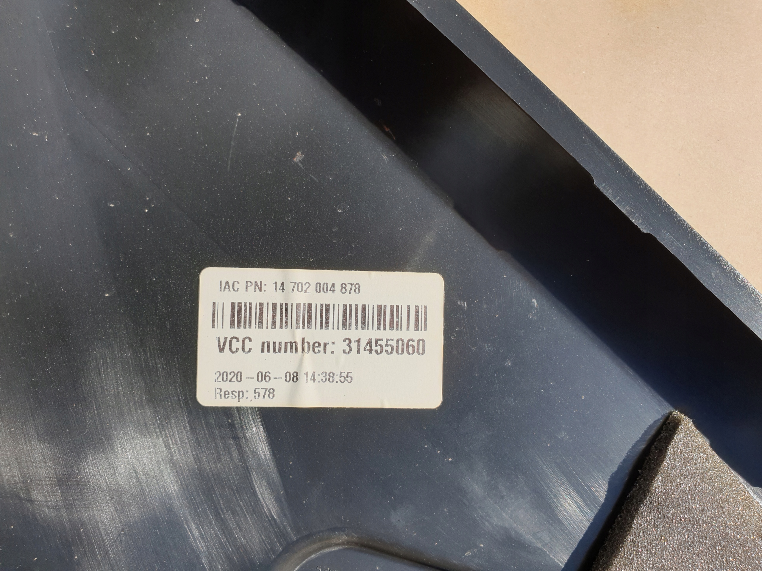 frame cover inner windows door right rear part VOLVO XC40 OE