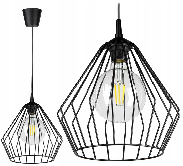 

Lampa Sufitowa Żyrandol Druciany Drut Loft Led