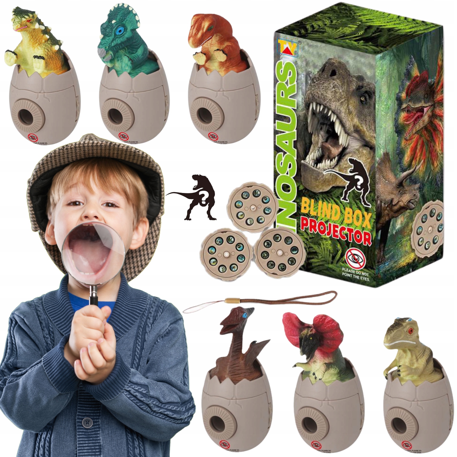 Projektor Rzutnik Dinozaury Różne Obrazki Prezent Slajdy Wzory Blind Box
