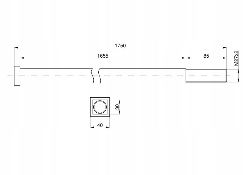 Oś dł. 1740mm Talerzówka Producent części GE