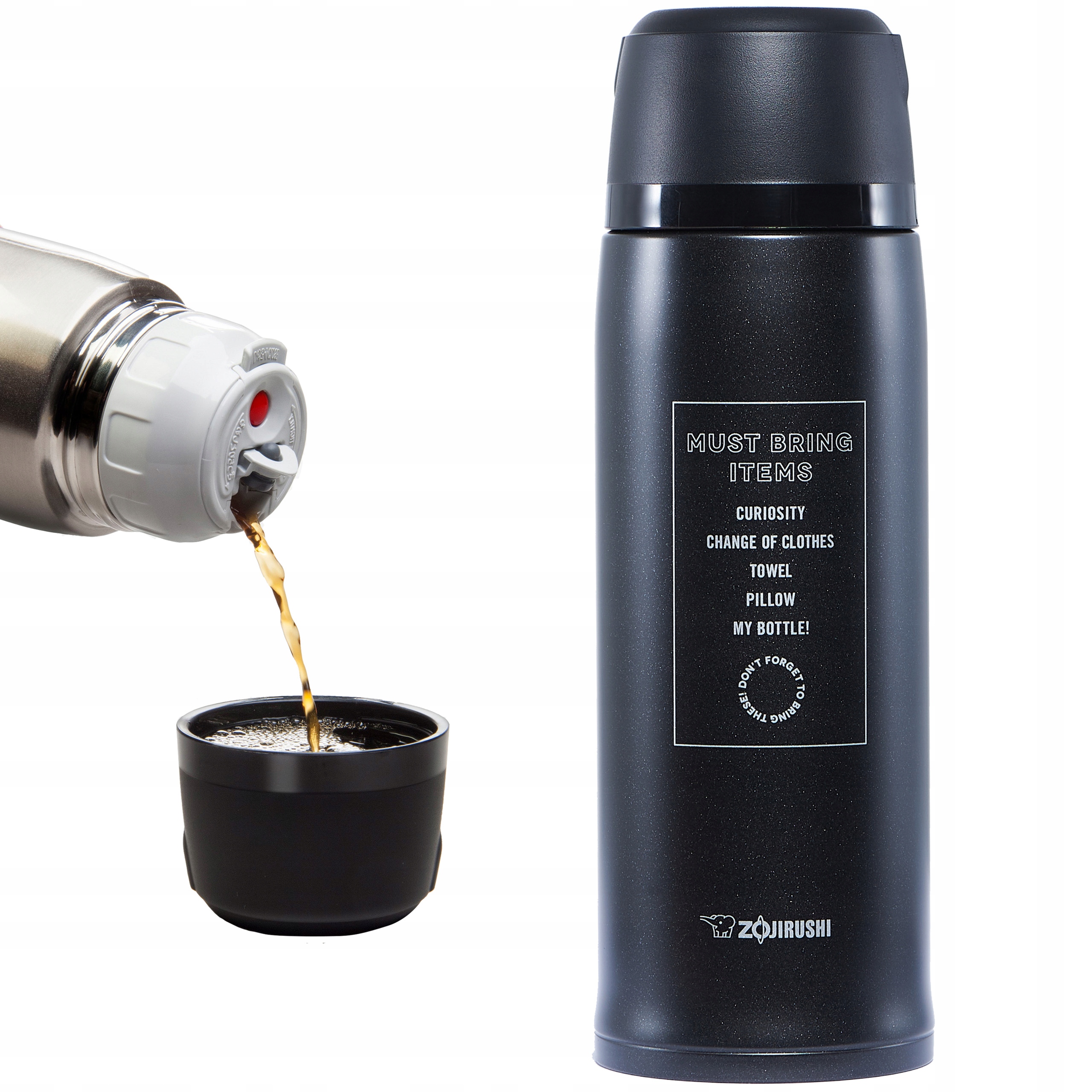 Termos stalowy z kubkiem na gorące napoje Zojirushi SJ-JS08-BA czarny 0,82L