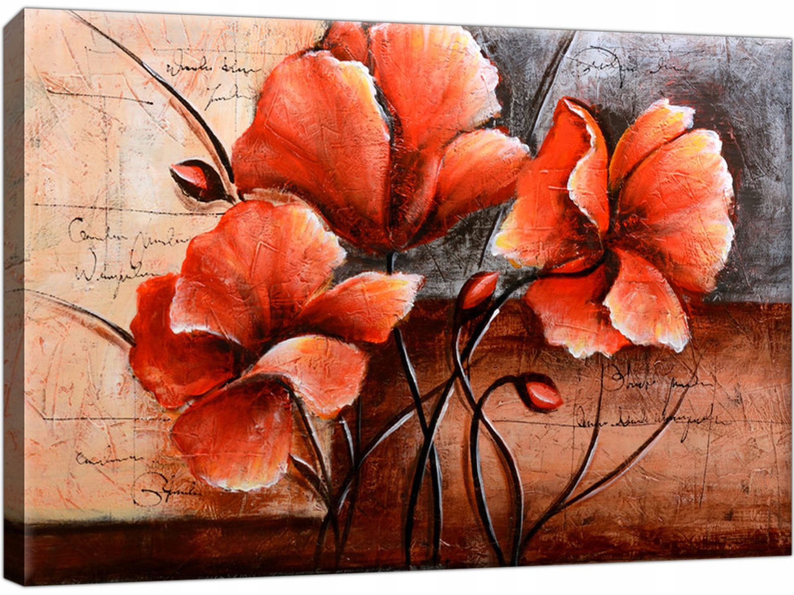 

Czerwone maki Tryptyk obrazy 30x20 tryptyki Kwiaty