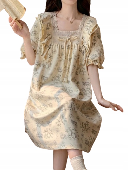 Sladká Košile Noční Králíci Rostliny Dívčí Styl Volánky Krajka 3XL