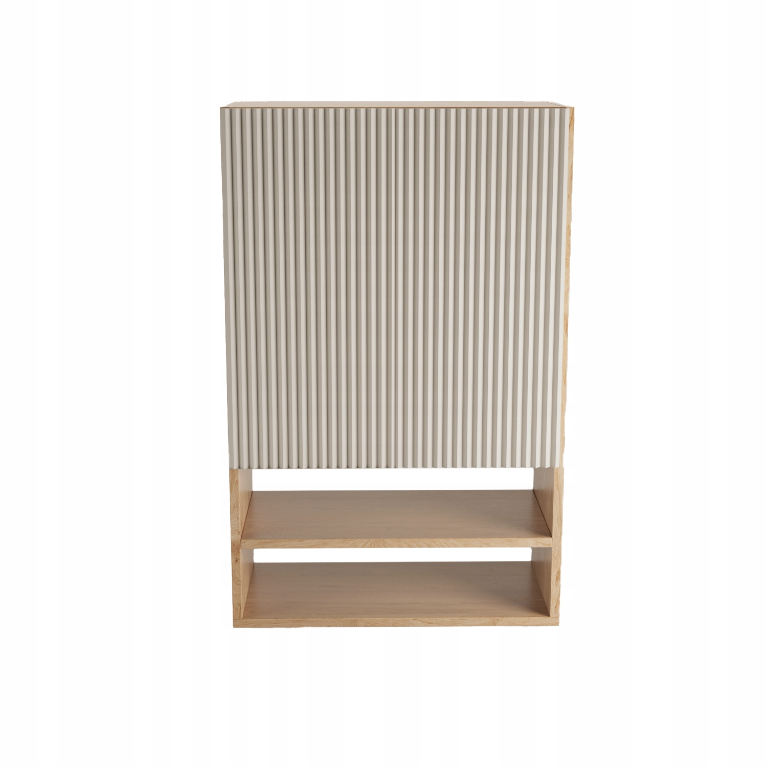 Koupelnová závěsná skříňka 60 cm s rýhovaným čelem Kašmír/Ořech Willy