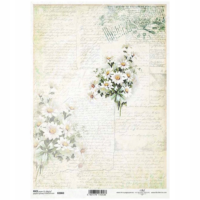 Papier Ryżowy do decoupage rumianek bukiet kwiatów