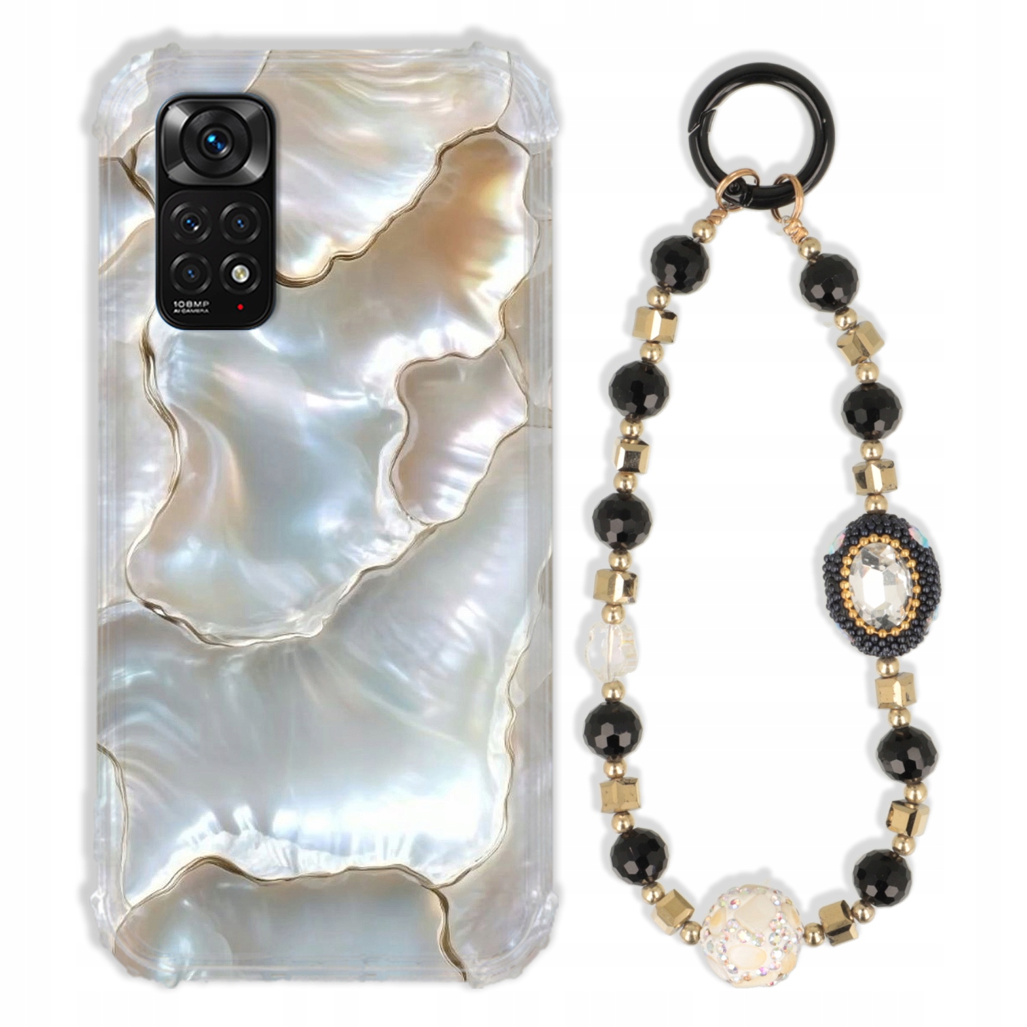 Puzdro Pre Xiaomi Redmi Note 11 Antishock Zirkóny Čierno Zlaté|pevné|pevné