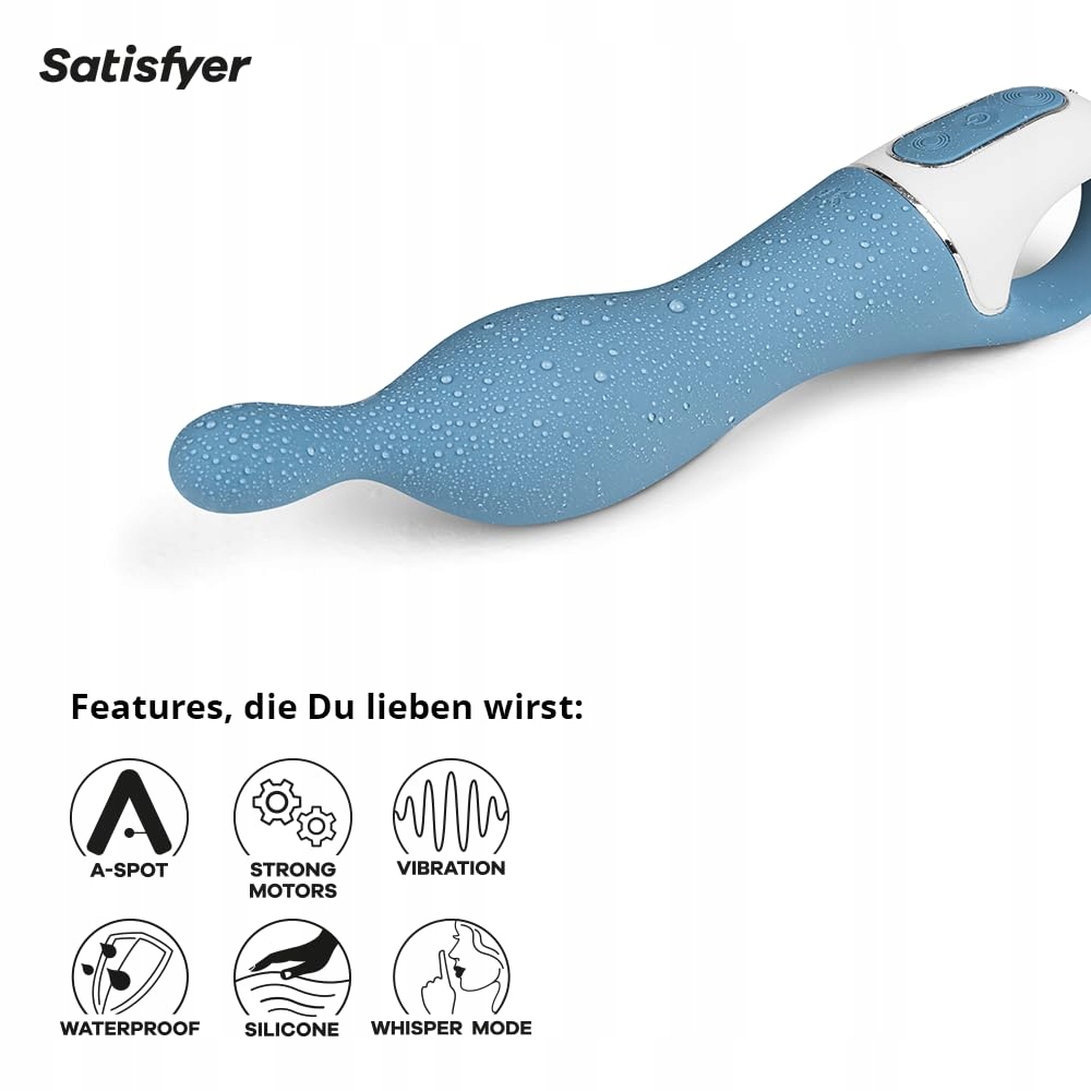 SATISFYER A-Mazing 1 Wibrator Klitorisowy i Punktu A Wodoodporny Niebieski — miniatura 4